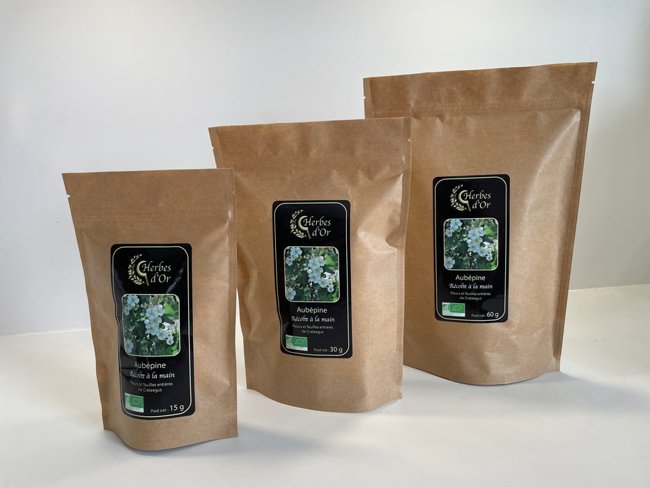 Aubépine séchée bio en sachets